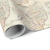 ヴィンテージオハイオの地図（1866年） ラッピングペーパー (ロールコーナー)