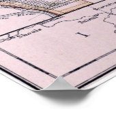 ヴィンテージオハイオの地図（1884年） ポスター (角)