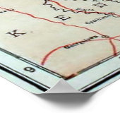 ヴィンテージオハイオの地図（1921年） ポスター (角)