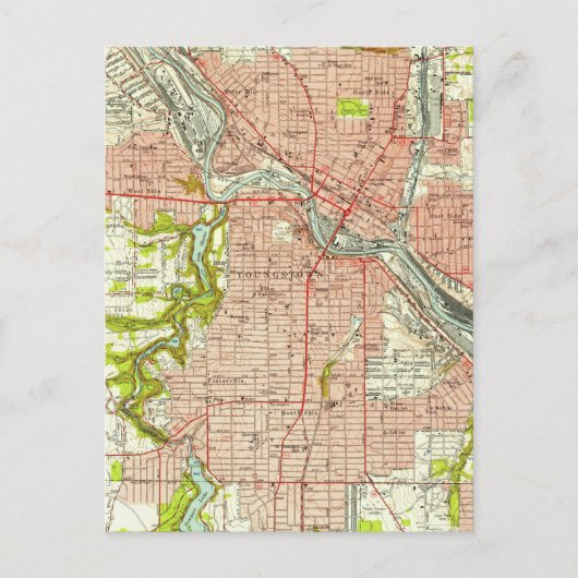 ヴィンテージオハイオの地図（1951年） ポストカード (正面)