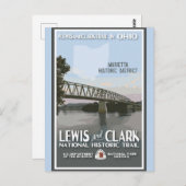 ヴィンテージオハイオマリエッタ地区トラベル ポストカード (正面/裏面)