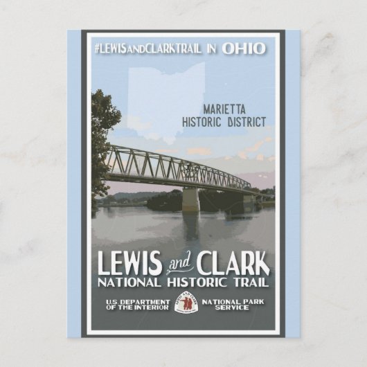 ヴィンテージオハイオマリエッタ地区トラベル ポストカード (正面)