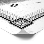 ヴィンテージオハイオ州シンシナティの地図(1841年) BW ポスター (角)