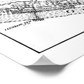 ヴィンテージオハイオ州シンシナティの地図(1915) BW ポスター (角)