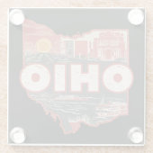 ヴィンテージオハイオUSA地図はがき ガラスコースター (裏面)