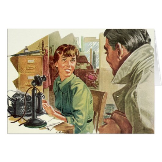 ヴィンテージオフィス、CEO上司と秘書 (正面横)