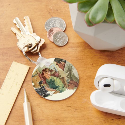 ヴィンテージオフィス、CEO上司と秘書 キーホルダー (デスク)