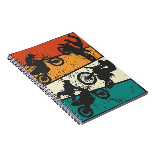 ヴィンテージオフロードエンデューロモトクロスバイク ノートブック (右側)