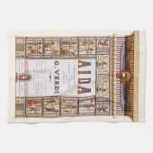 ヴィンテージオペラ音楽,エジプトアイダバイヴェルディ キッチンタオル (横)