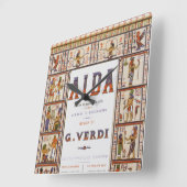 ヴィンテージオペラ音楽，エジプトアイダバイヴェルディ スクエア壁時計 (傾斜)