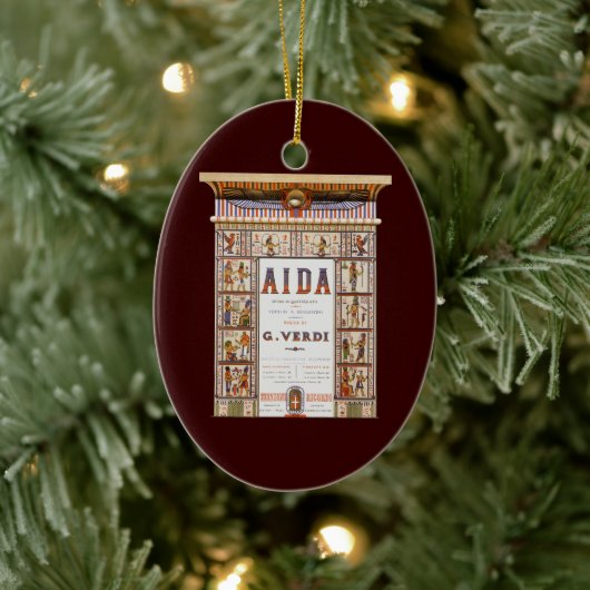 ヴィンテージオペラ音楽，エジプトアイダバイヴェルディ セラミックオーナメント (ツリー)