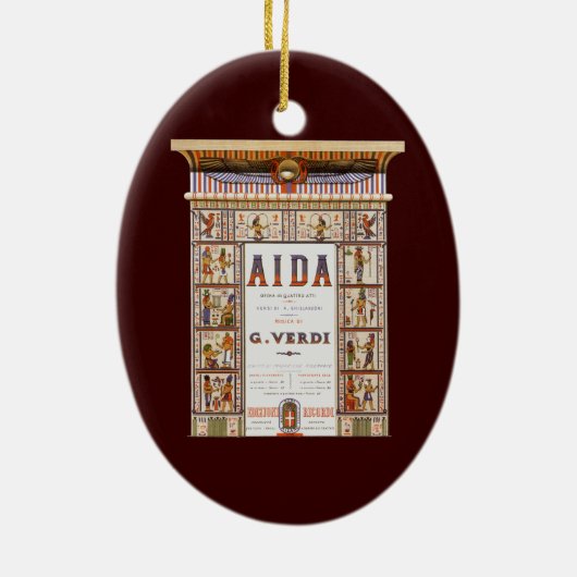 ヴィンテージオペラ音楽,エジプトアイダバイヴェルディ セラミックオーナメント (裏面)