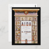 ヴィンテージオペラ音楽，エジプトアイダバイヴェルディ ポストカード (正面/裏面)