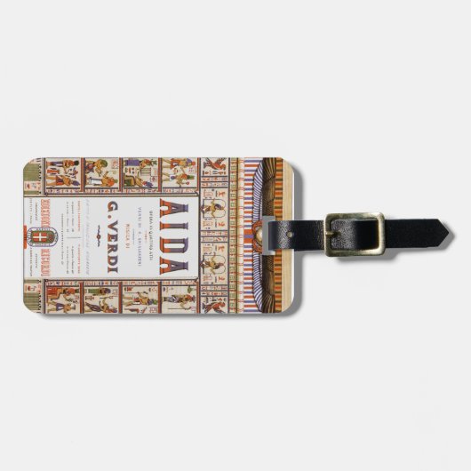 ヴィンテージオペラ音楽，エジプトアイダバイヴェルディ ラゲッジタグ (正面横)