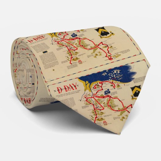 ヴィンテージオマハビーチDデイ侵攻地図(1945年) ネクタイ (ロール)