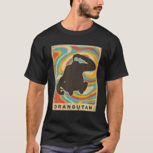 ヴィンテージオランウータンラバーアニマルレトロスタイル Tシャツ