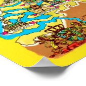 ヴィンテージオランダの地図はがきプリント ポスター (角)