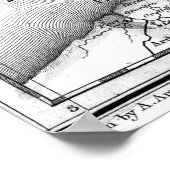 ヴィンテージオランダの地図（1817年） BW ポスター (角)