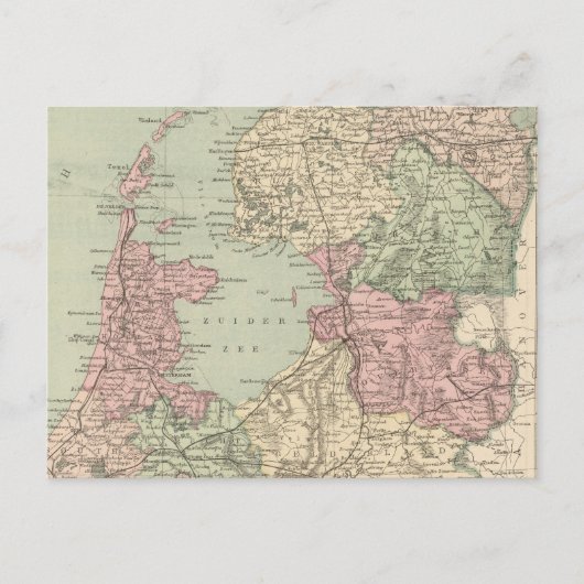 ヴィンテージオランダの地図(1873年) ポストカード (正面)