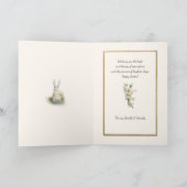 ヴィンテージオランダの少年とイースターリリーとバニー シーズンカード (内部)