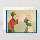 ヴィンテージオランダの民族衣装の子供 ポストカード (正面/裏面)