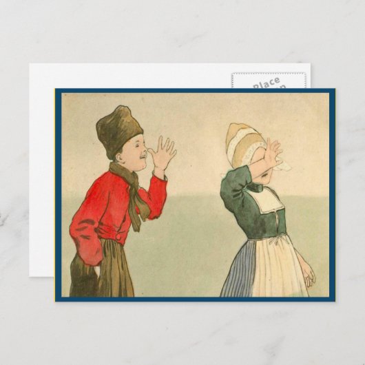 ヴィンテージオランダの民族衣装の子供 ポストカード (正面/裏面)