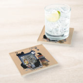 ヴィンテージオランダアーティスト&黒猫 ガラスコースター (アングル)