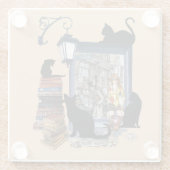 ヴィンテージオランダアーティスト&黒猫 ガラスコースター (裏面)