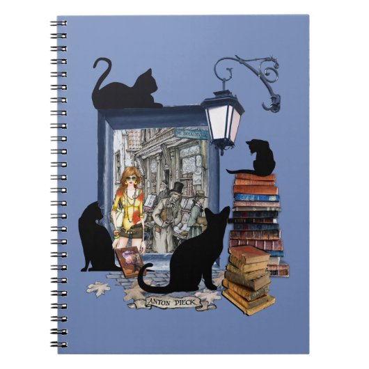ヴィンテージオランダアーティスト&黒猫 ノートブック (正面)