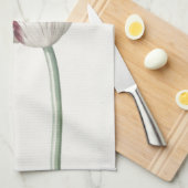 ヴィンテージオランダアート:白と赤のチューリップ キッチンタオル (四つ折り)