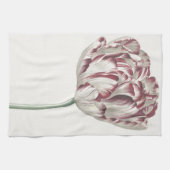 ヴィンテージオランダアート:白と赤のチューリップ キッチンタオル (横)