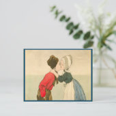 ヴィンテージオランダキスをする子 ポストカード (スタンド正面)