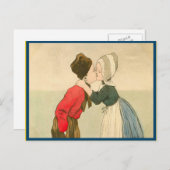 ヴィンテージオランダキスをする子 ポストカード (正面/裏面)