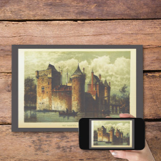 ヴィンテージオランダキャッスルブックページイラストレーション ポスター