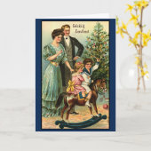 ヴィンテージオランダクリスマスヴロリークカーストカスタムフェスト カード (黄色い花)