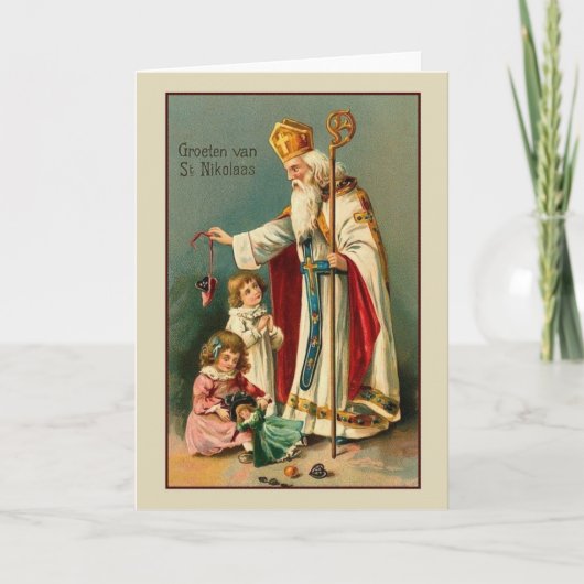 ヴィンテージオランダセントニコラスクリスマスカード シーズンカード (正面)