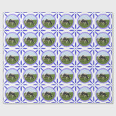 ヴィンテージオランダタイルデルフトウェアカウホランド ラッピングペーパー (フラット)