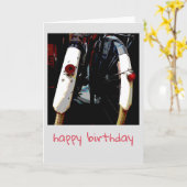 ヴィンテージオランダバイク誕生日カード カード (黄色い花)