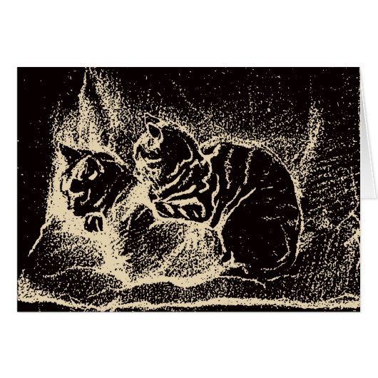 ヴィンテージオランダファインアート-二匹の眠り猫 (正面横)