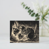 ヴィンテージオランダファインアート- Two Sleeping Cat ポストカード (スタンド正面)