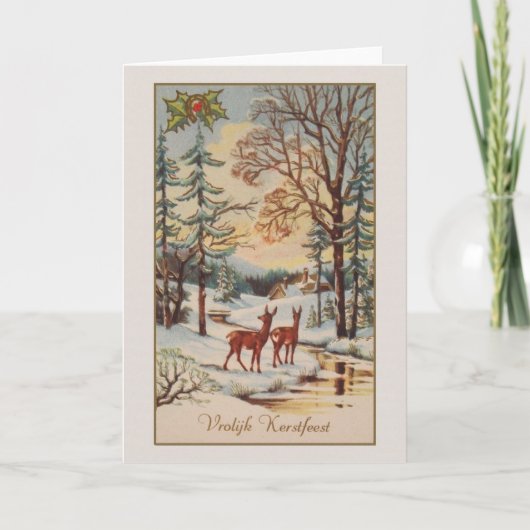 ヴィンテージオランダヴロリジックカーストフェストクリスマスカード シーズンカード (正面)