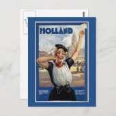 ヴィンテージオランダ旅行ポスター ポストカード (正面/裏面)