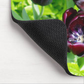 ヴィンテージオランダ紫グリーンブラックチューリップ写真 マウスパッド (コーナー)