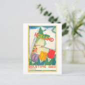 ヴィンテージオランダ/オランダチューリップ旅行ポスター ポストカード (スタンド正面)