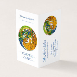 ヴィンテージオリエンクラシックタル陰陽ドラゴンタイガーアート 名刺