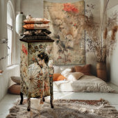 ヴィンテージオリエンタルゲイシャポートレートアート 薄葉紙