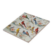 ヴィンテージオリエンタルチノワズリーの鳥花 タイル (側面)