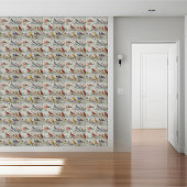 ヴィンテージオリエンタルチノワズリーの鳥花 タイル