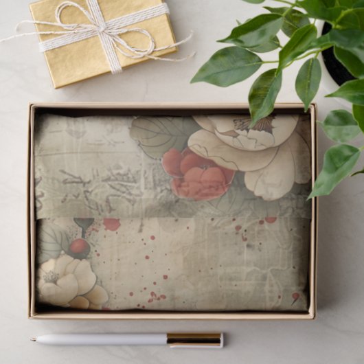 ヴィンテージオリエンタルファン&フローラアート 薄葉紙 (ギフト)