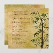 ヴィンテージオリエンタル結婚バンブ2 招待状 (正面/裏面)